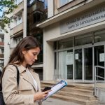 Građanka proverava dokumenta ispred biroa za zapošljavanje na Zvezdari